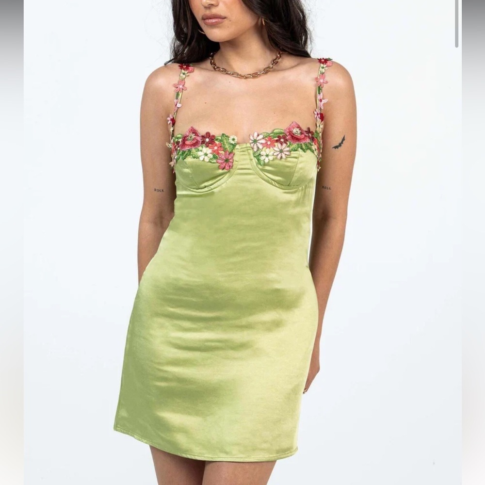Princess Polly Green Floral Dress